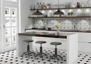 Carrelage mural de cuisine.
